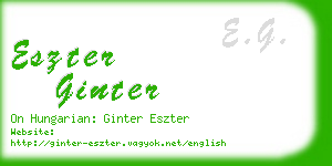 eszter ginter business card